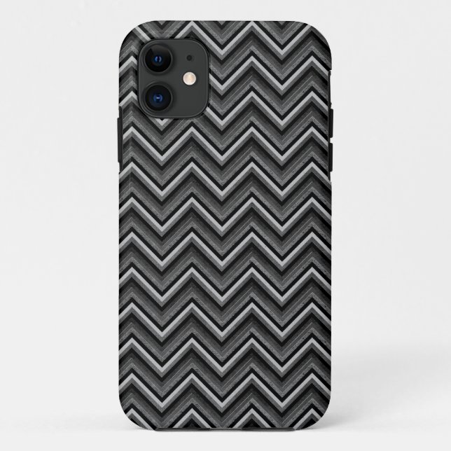 Coques Case-Mate iPhone Chevron noir et argent (Dos)