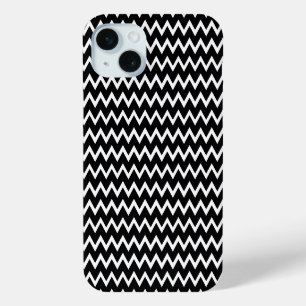 Coque iPhone 15 Mini Chevron noir et blanc