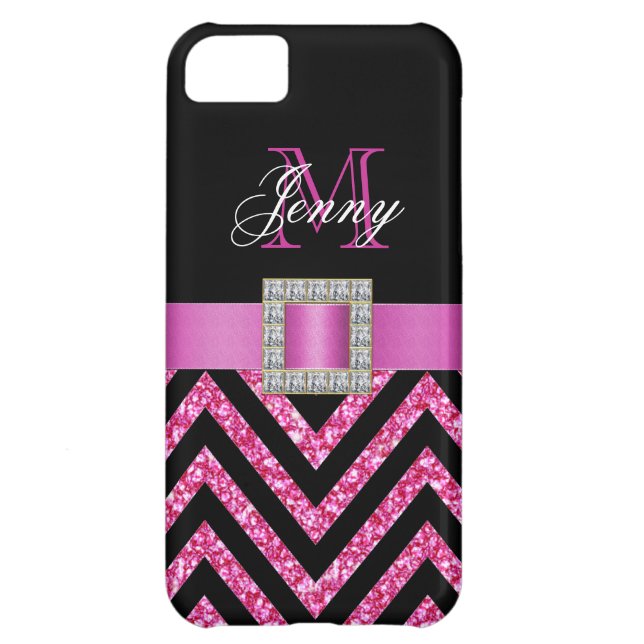 COQUES Case-Mate iPhone CHEVRON NOIR ROSE CHAUD PARTIES SCINTILLANT FILLE (Dos)