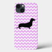 Chevron Rose Avec Silhouette Dachshund