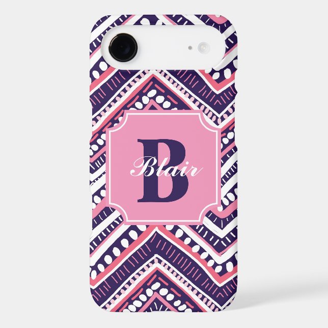 Coques Case-Mate iPhone Chevron tribal pourpre (Verso)