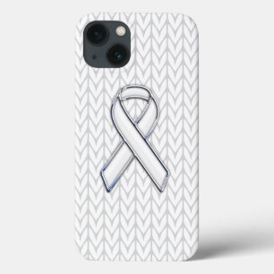 Coques Pour iPhone Chevrons blancs Knit Ribbon Sensibilisation Imprim