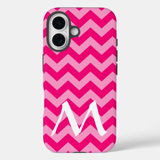 Coques Case-Mate iPhone Chevrons d'humeur marocaine rose avec Monogramme (Verso)