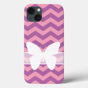 Etui iPhone 13 Chevrons d'orchidée rayonnants congelés avec papil