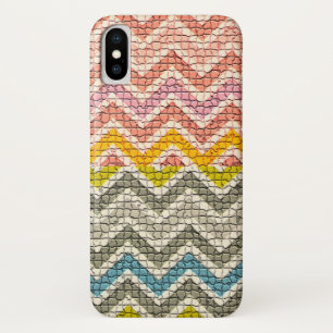 Case-Mate iPhone CASE CHEVRONS MOSAÏQUES BLANCS ROSE JAUNES BLEUS