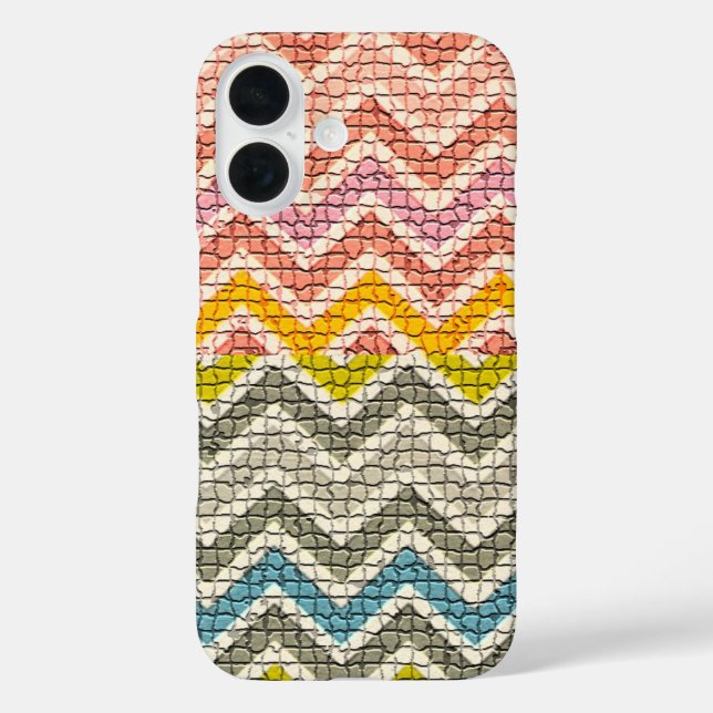 COQUES Case-Mate iPhone CHEVRONS MOSAÏQUES BLANCS ROSE JAUNES BLEUS (Verso)