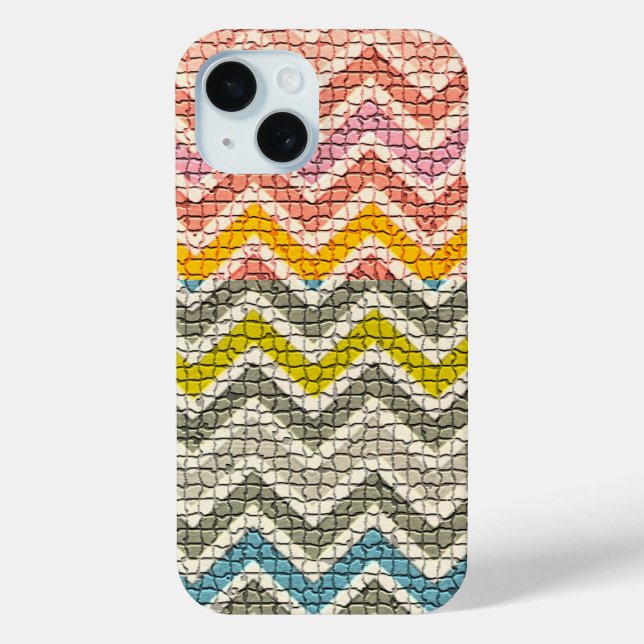 COQUES Case-Mate iPhone CHEVRONS MOSAÏQUES BLANCS ROSE JAUNES BLEUS (Verso)