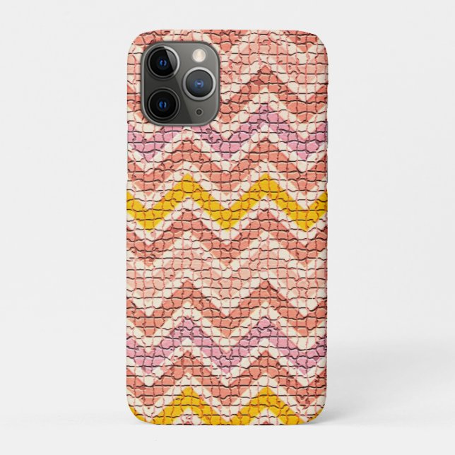 COQUES Case-Mate iPhone CHEVRONS MOSAÏQUES JAUNES ROSE BLANC (Dos)