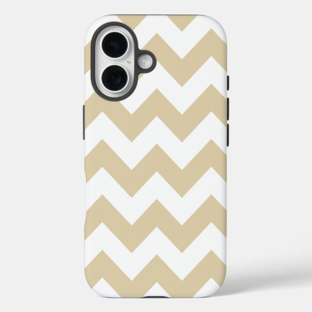 Coques Case-Mate iPhone Chevrons neutres en ivoire (Verso)