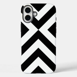 Coques iPhone 16 Plus Chevrons noirs et blancs