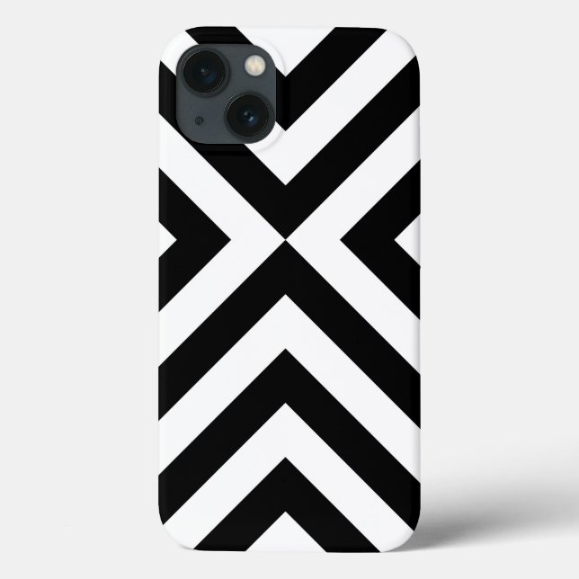 Coques Case-Mate iPhone Chevrons noirs et blancs audacieux (Verso)