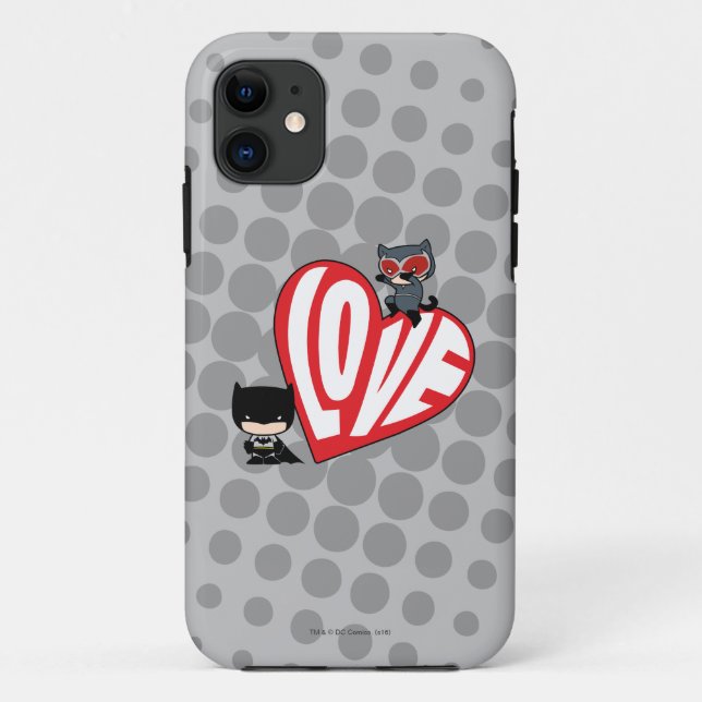 Coques Case-Mate iPhone Chibi Catwoman rebondit sur Batman (Dos)