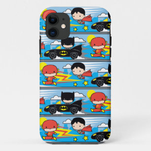Coque Case-Mate Pour iPhone Chibi Flash, Superman et Batman Racing Motif
