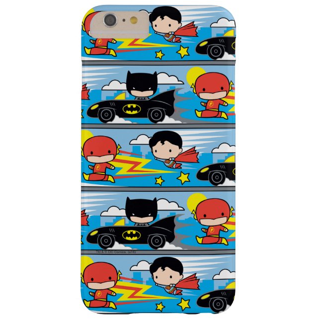 Coques Case-Mate iPhone Chibi Flash, Superman et Batman Racing Motif (Dos)
