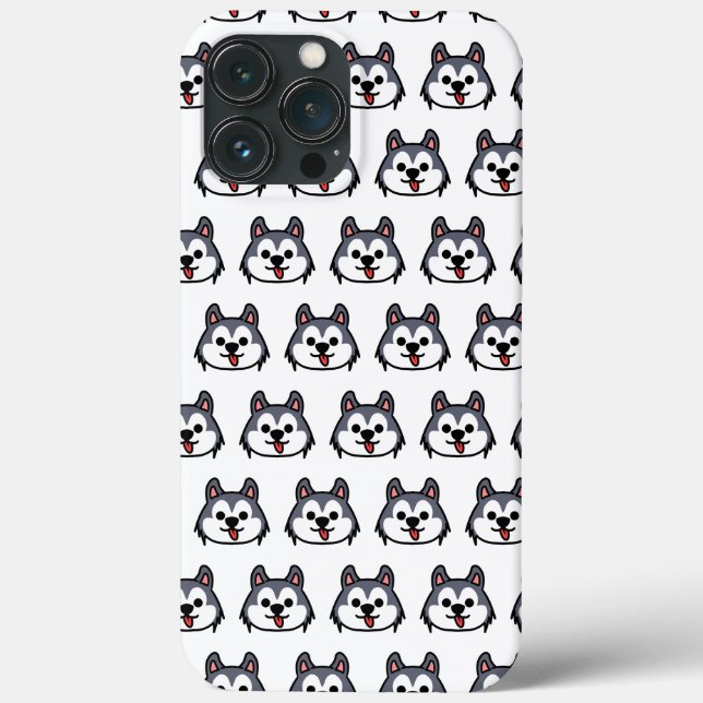 Coques Case-Mate iPhone Chibi Husky patern - dessin animé style chien (Verso)