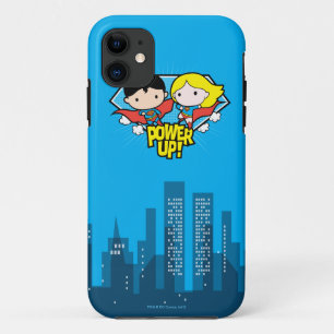 Coques Pour iPhone Chibi Superman & Chibi Supergirl Power Up!