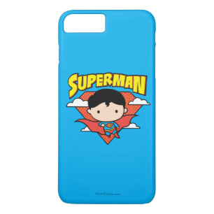 Coque iPhone 7 Plus Chibi Superman Polka Dot Shield et nom