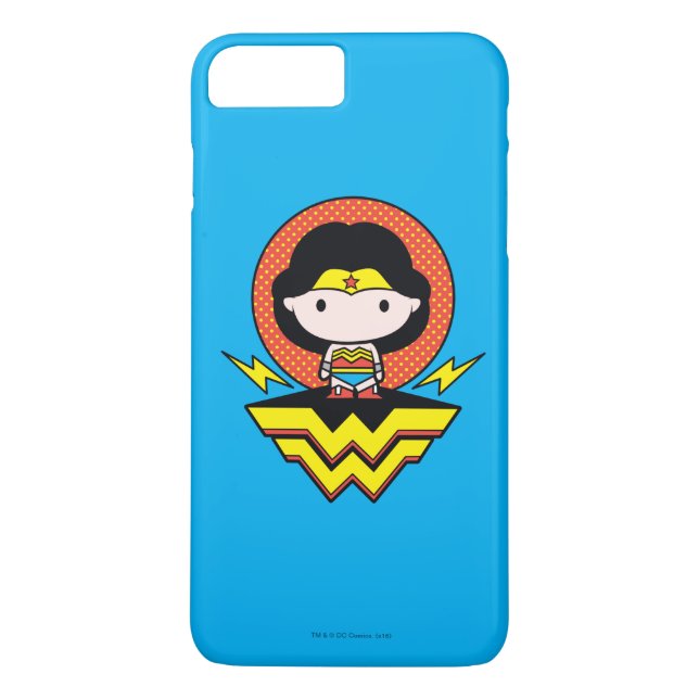 Coques Case-Mate iPhone Chibi Wonder Woman avec Pois et logo (Dos)