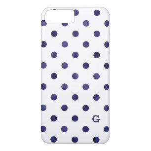 Coque Case-Mate Pour iPhone Chic bleu et blanc motif monogramme