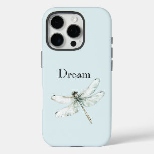 Coques iPhone 16 Pro Chic Blue Dragonfly Dream