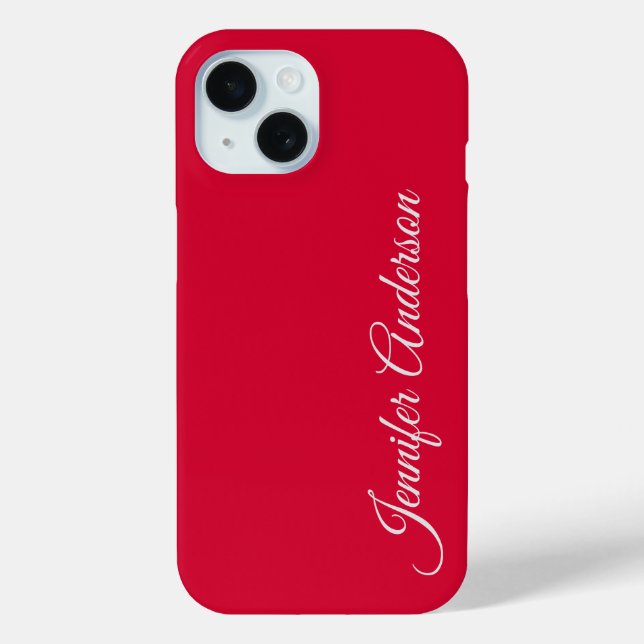 Coques Case-Mate iPhone Chic Calligraphie Élégant Cerisier Rouge Personnal (Verso)