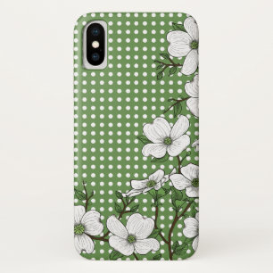 Etui iPhone Case-Mate Chic Dogwood Blossoms & Polka Dot Motif