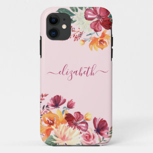Case-Mate iPhone Case Chic Elegant Bourgogne rose Orange Nom Floral