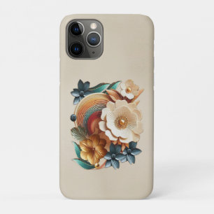 Case-Mate iPhone Case Chic, Elegant Crèmes & cuir texture fleur look