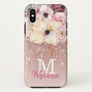 Case-Mate iPhone Case Chic Floral Rose Gold Parties scintillant iPhone X