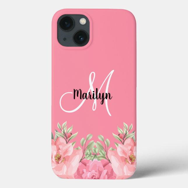 Coques Case-Mate iPhone Chic Girly rose Floral Nom (Verso)