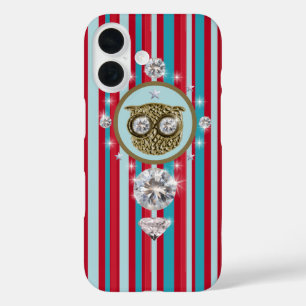 Coques iPhone 16 Chic hibou à rayures