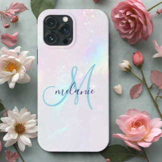 Case-Mate iPhone Case Chic Holographic Iridescent Monogram