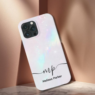 Case-Mate iPhone Case Chic Holographic Iridescent Monogram