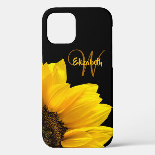 Case-Mate iPhone Case Chic Jaune Daisy Floral Monogramme Nom Noir