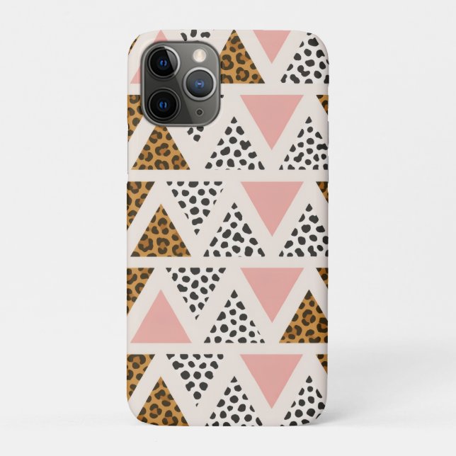 Coques Case-Mate iPhone Chic Leopard & Pink Triangle Pattern (Dos)