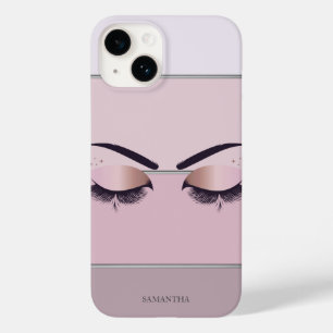 Coque Pour iPhone 14 Chic Moderne Élégant Rayé,Cils 