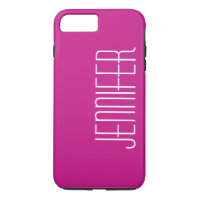 Chic Moderne Rose Chaud, Minimaliste, Nom Jumbo