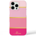 Chic moderne rose rayures or Nom