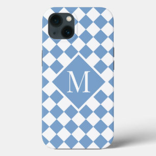Case-Mate iPhone Case Chic Monogramme Bleu clair À damiers Motif