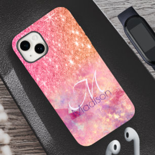Coque Pour iPhone 14 Chic ombre rose rose pâle parties scintillant mono