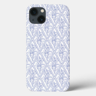 Etui iPhone Case-Mate Chic Périwinkle Bleu Blanc Floral Diamond Motif