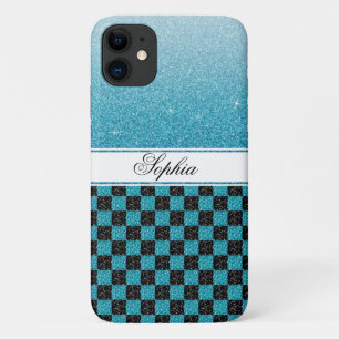 Case-Mate iPhone Case Chic Personnalisé Blue Sparkle Nom de la Parties s