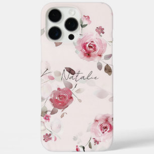 Coques iPhone 16 Pro Max Chic romantique rose floral