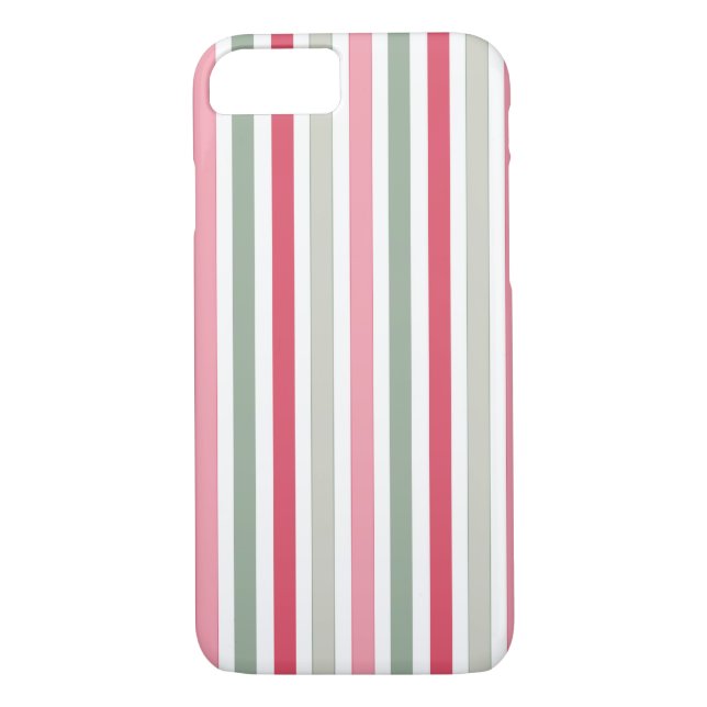 Coques Case-Mate iPhone Chic rose et vert rayures (Dos)