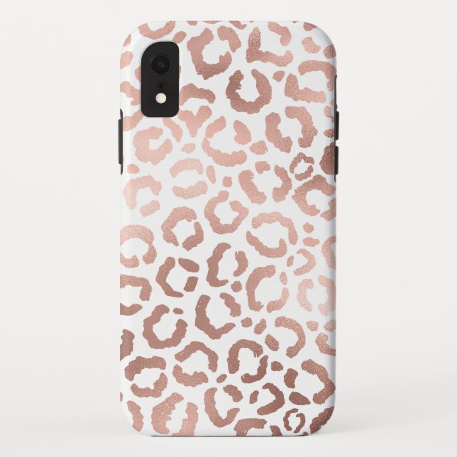Coques Case-Mate iPhone Chic Rose Gold Leopard Cheetah Poster de animal (Dos)