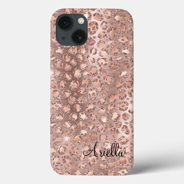 Coques Case-Mate iPhone Chic Rose Parties scintillant or Leopard (Verso)