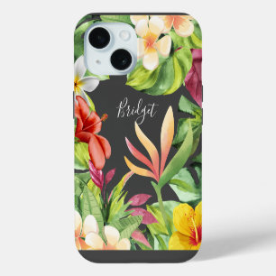 Coque Pour iPhone 15 chic tropical colorflul Hawaii floral