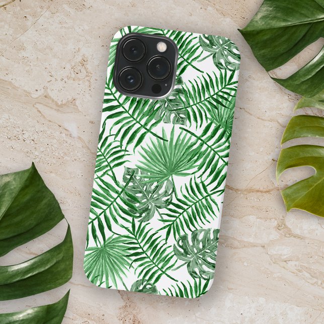 Coques Case-Mate iPhone Chic Tropical Green Palm Tree Feuille Art d'été (Créateur téléchargé)