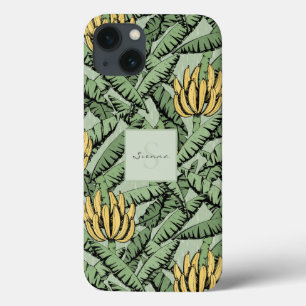 Case-Mate iPhone Case Chic Tropical Vert Jaune Banane Motif feuille