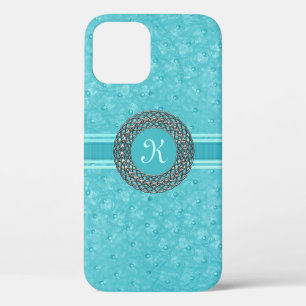 Case-Mate iPhone Case Chic Turquoise Ostrich cuir look Monogramme